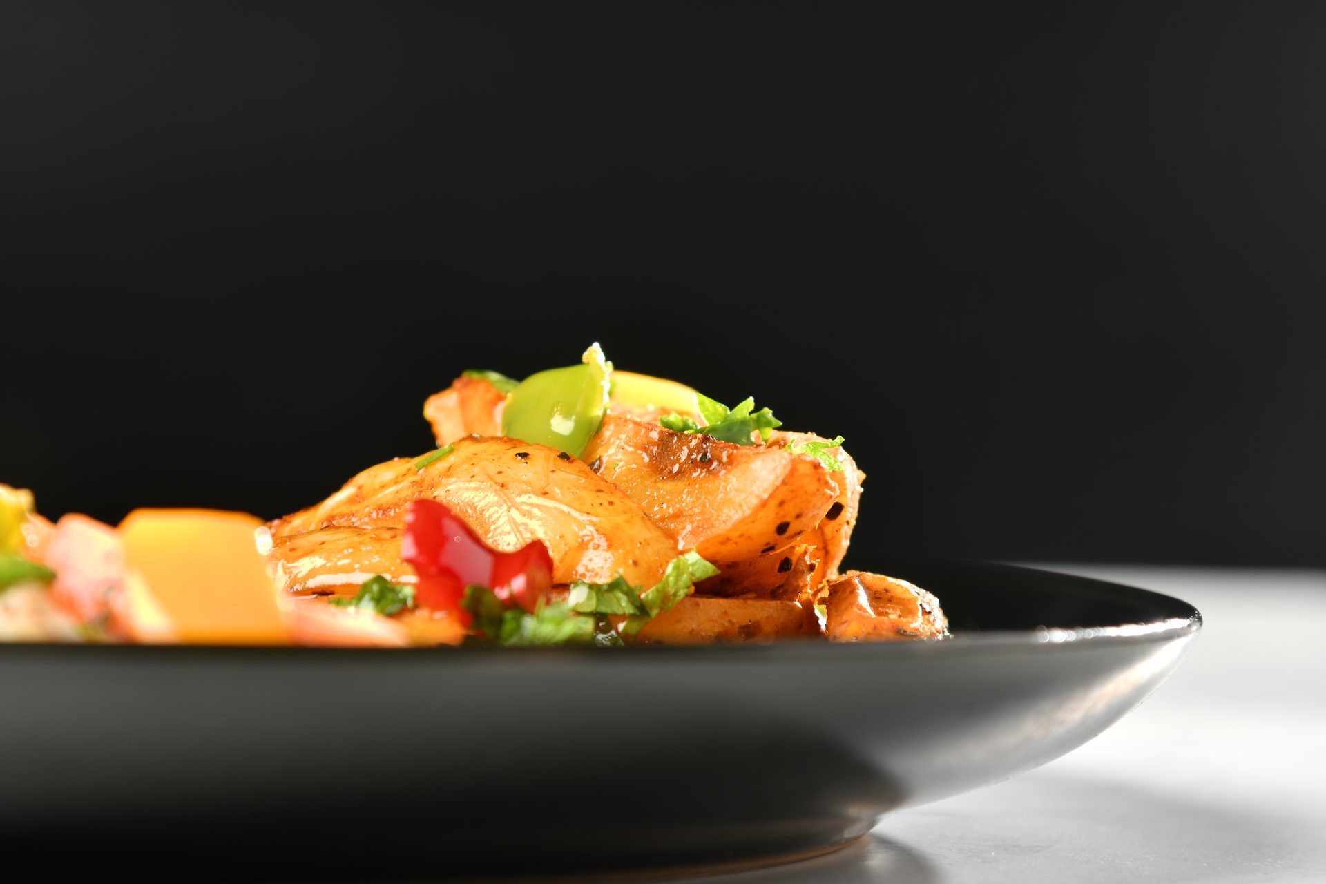 Premium imported world foods plated and ready to serve
